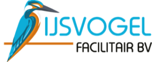 Het logo van het bedrijf ijsvogel facilitair